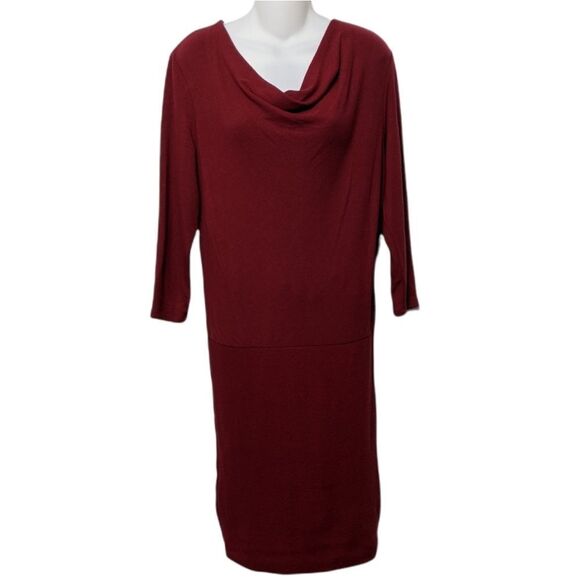 NWT MICHAEL STARS Cecile Cowl Neck Dress Redwood S - Picture 2 of 10
